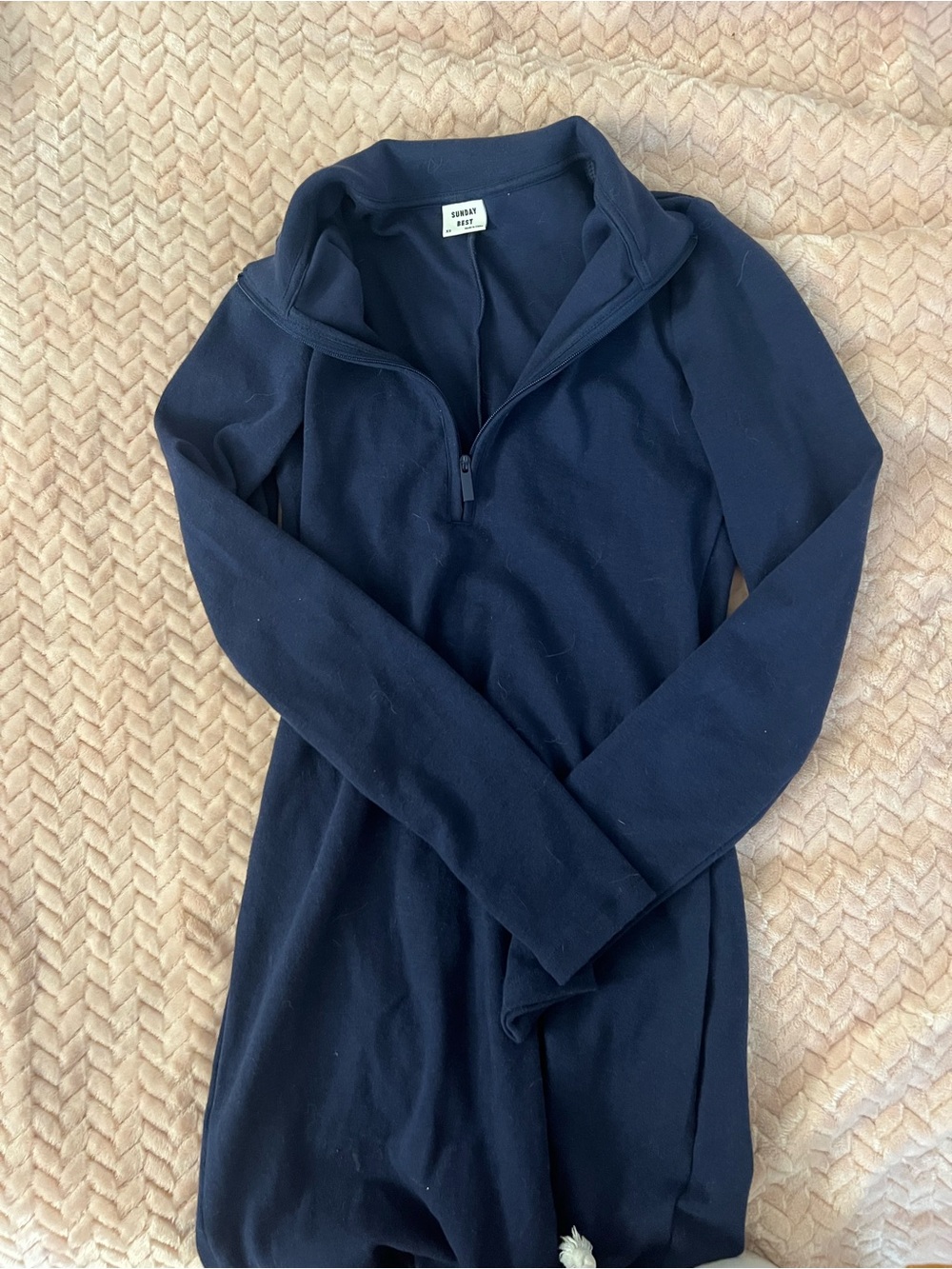 Sunday Best Navy Half-Zip Cowl Sweater